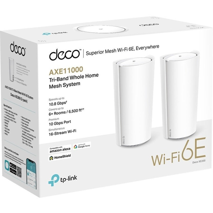 TP-Link Deco XE200 Wi-Fi 6E IEEE 802.11ax Ethernet Wireless Router DECO XE200(2-PACK)