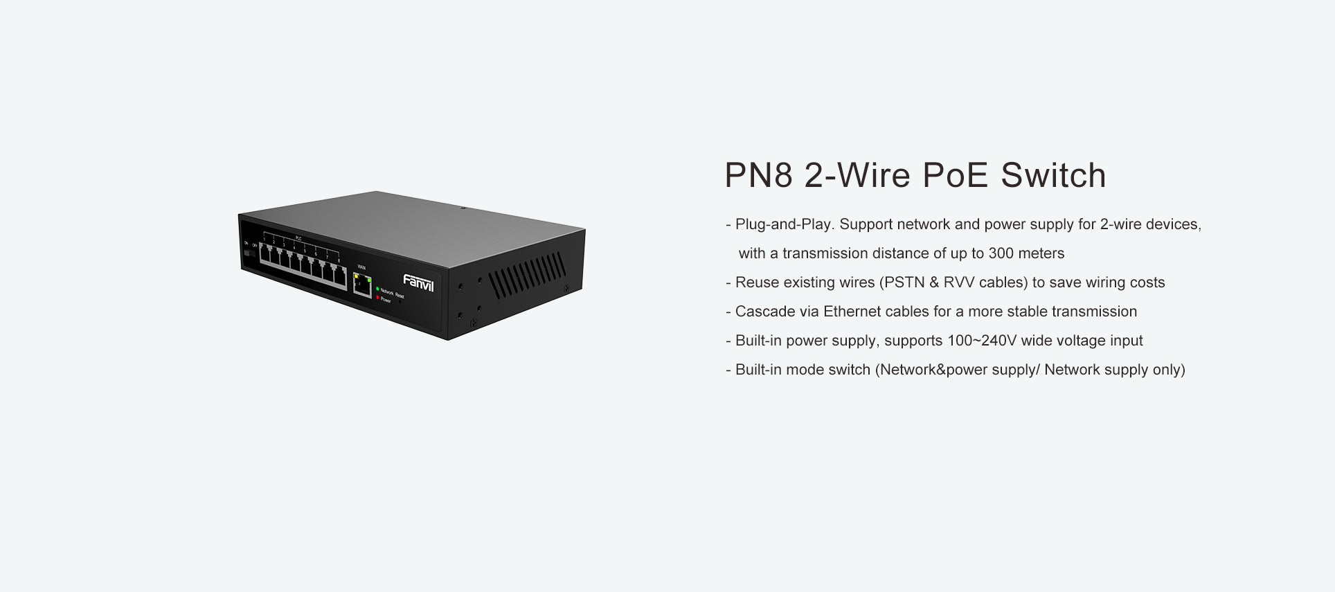 Fanvil PN8 2-Wire POE Switch