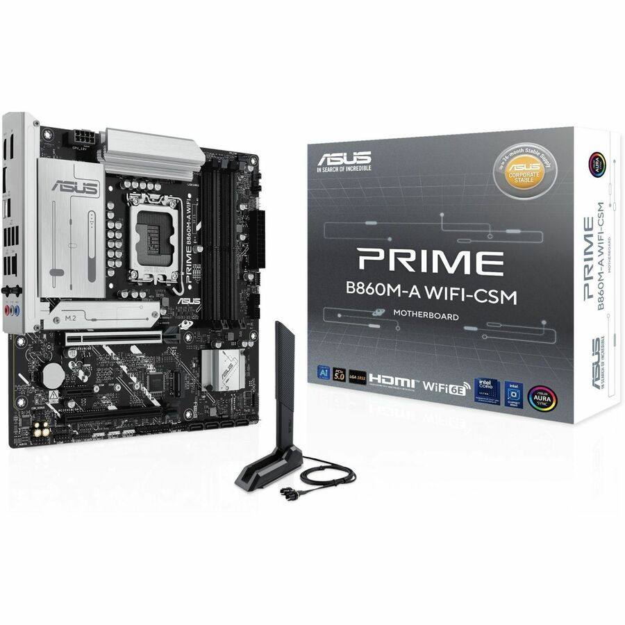 Asus Prime B860M-A WIFI-CSM Desktop Motherboard - Intel B860 Chipset - Socket LGA-1851 - Micro ATX PRIME B860M-A WIFI-CSM