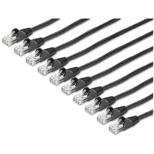 StarTech.com 15 ft. CAT6 Cable - 10 Pack - BlackCAT6 Patch Cable - Snagless RJ45 Connectors - Category 6 Cable - 24 AWG (N6PATCH15BK10PK) N6PATCH15BK10PK