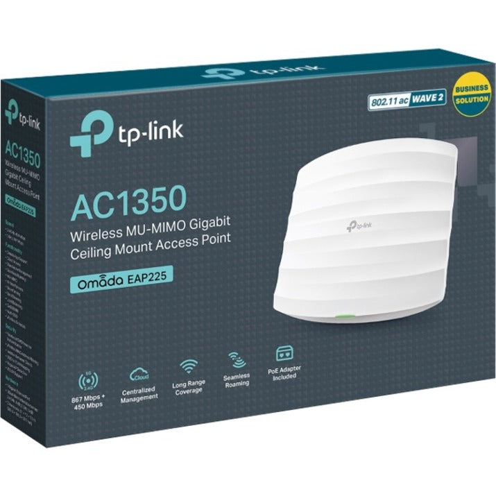 TP-Link Omada EAP225 Dual Band IEEE 802.11ac 1.32 Gbit/s Wireless Access Point - Indoor EAP225