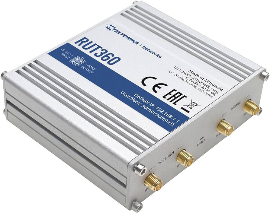 Teltonika RUT360 4G/LTE CAT6 WiFi Industrial Cellular Router