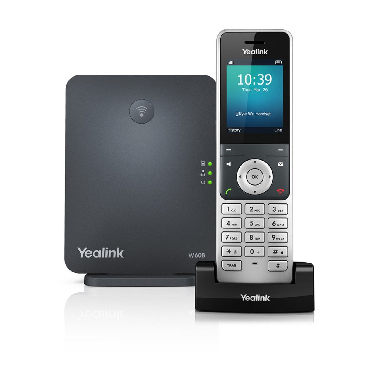 Yealink W76P IP Phone - Cordless - Corded - DECT - Wall Mountable, Desktop - Alabaster Silver, Classic Gray W76P